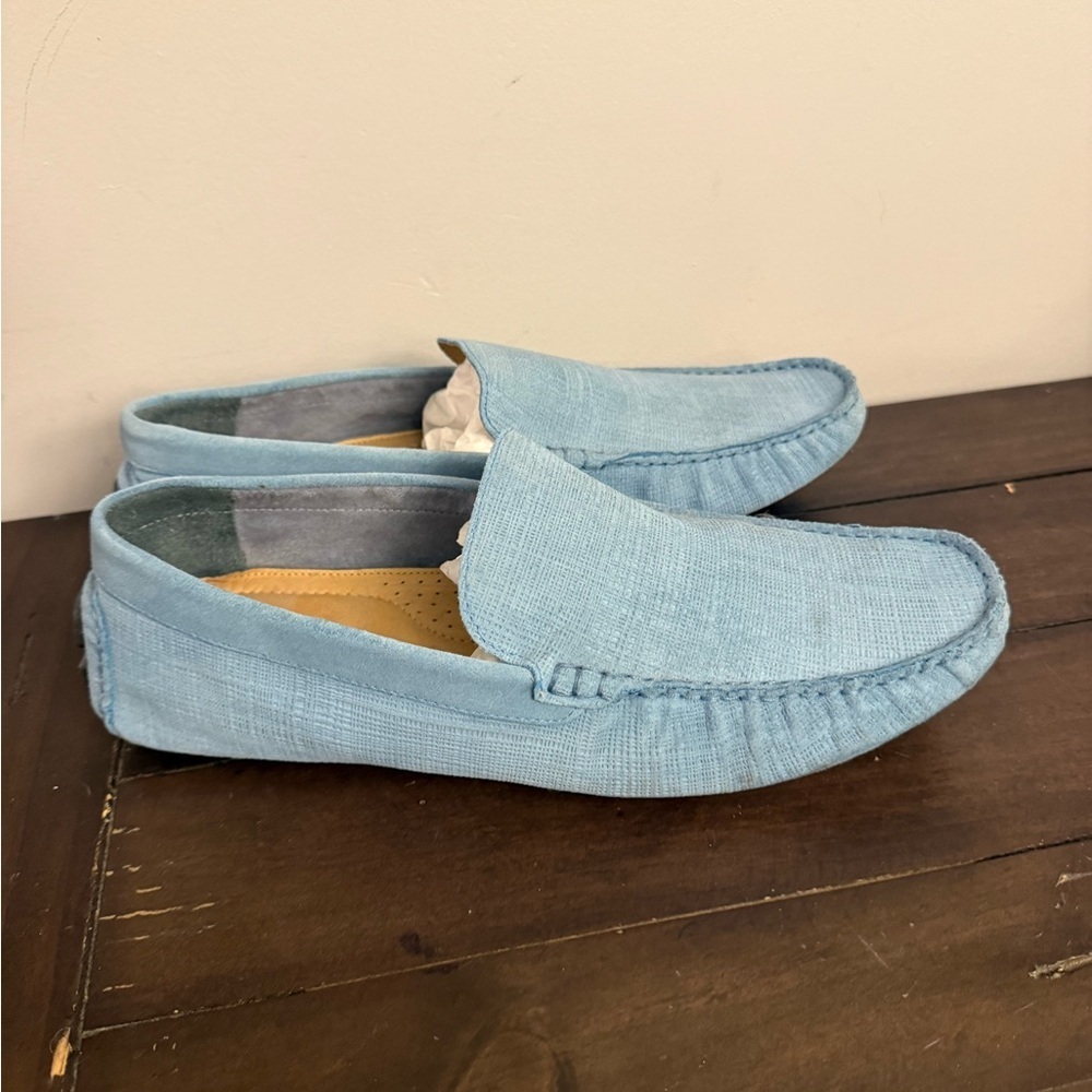 Nordstrom Men’s Light Blue Textured Loafers Slip On Driving Shoes Size 11.5 M